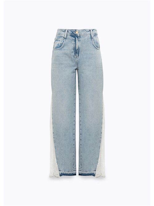 Jeans ampi in denim con pizzo BLUGIRL BLUMARINE | RA6181D5009/77488